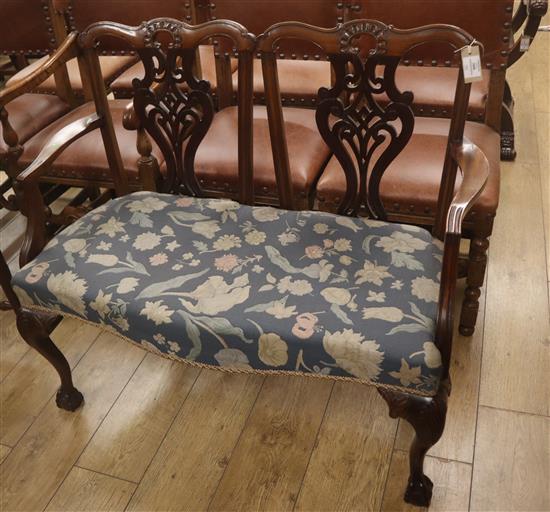 A Georgian style mahogany chair back settee